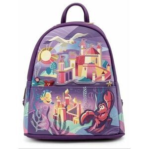Loungefly Disney The Little Mermaid ARIEL Flounder and Sebastain Mini backpack